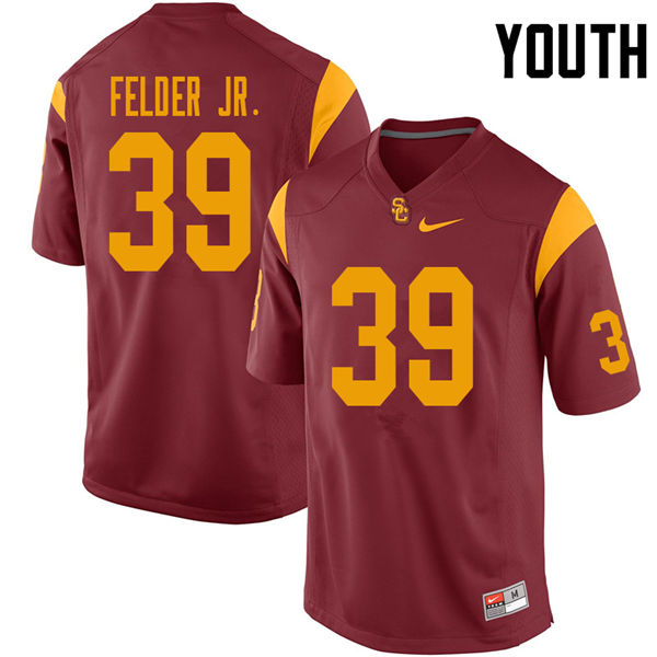 Youth #39 Howard Felder Jr. USC Trojans College Football Jerseys Sale-Cardinal - Click Image to Close